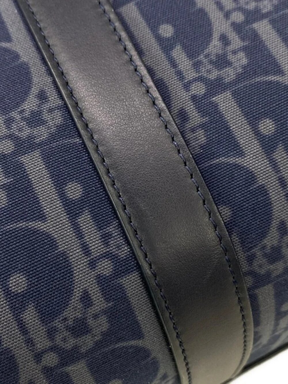 DIOR/ChristianDior Rango 50 Navy Dark Navy Multi Canvas Leather Boston Bag - Picture 12 of 13